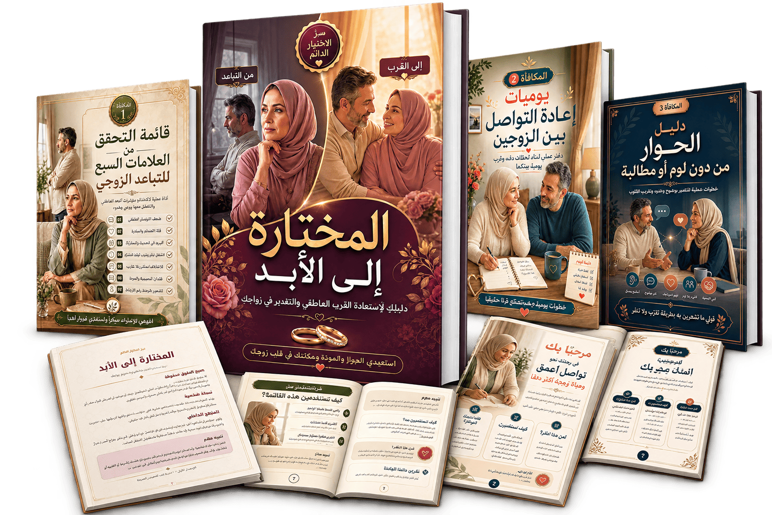 عرض كامل لكتاب «المختارة إلى الأبد» والمكافآت الثلاث والصفحات الداخلية